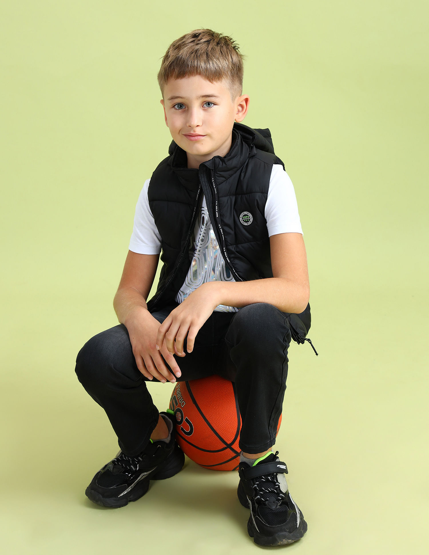 U.S. Polo Assn. Kids Boys Hooded Gilet Jacket