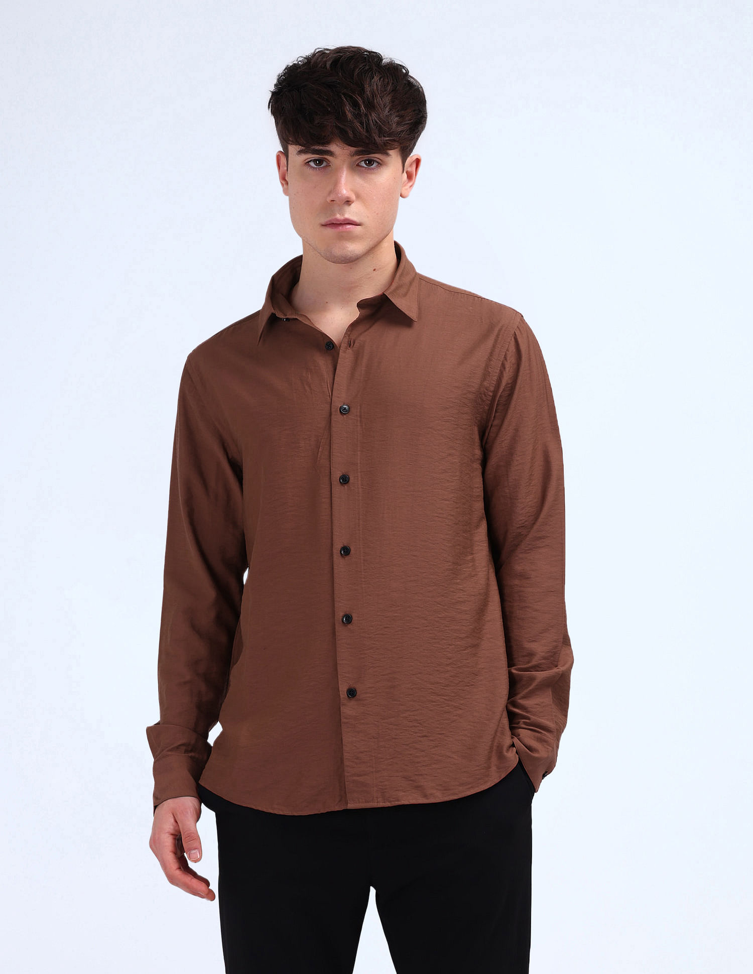 Flying Machine Solid Regular Fit Shirt