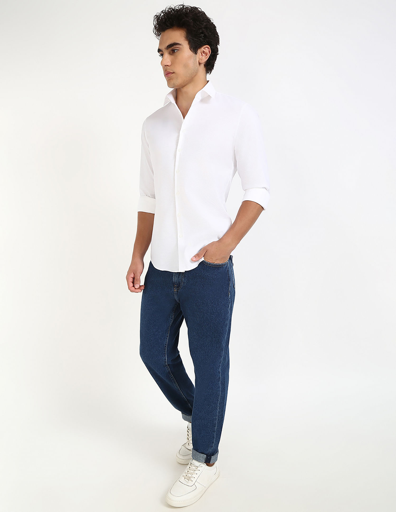 Calvin Klein Tonal Stretch Slim Fit Dobby Shirt