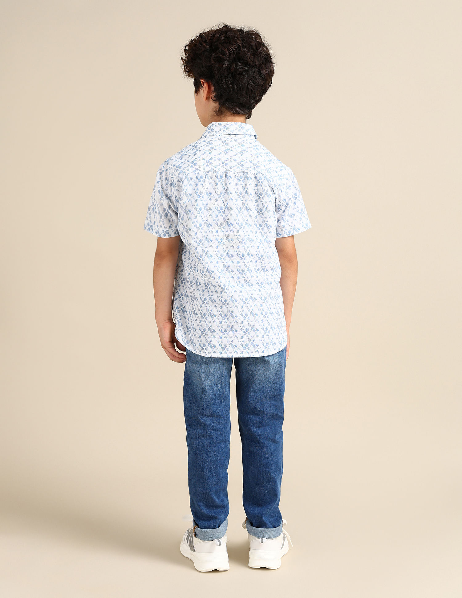 U.S. Polo Assn. Kids Boys Regular Fit Abstract Printed Shirt