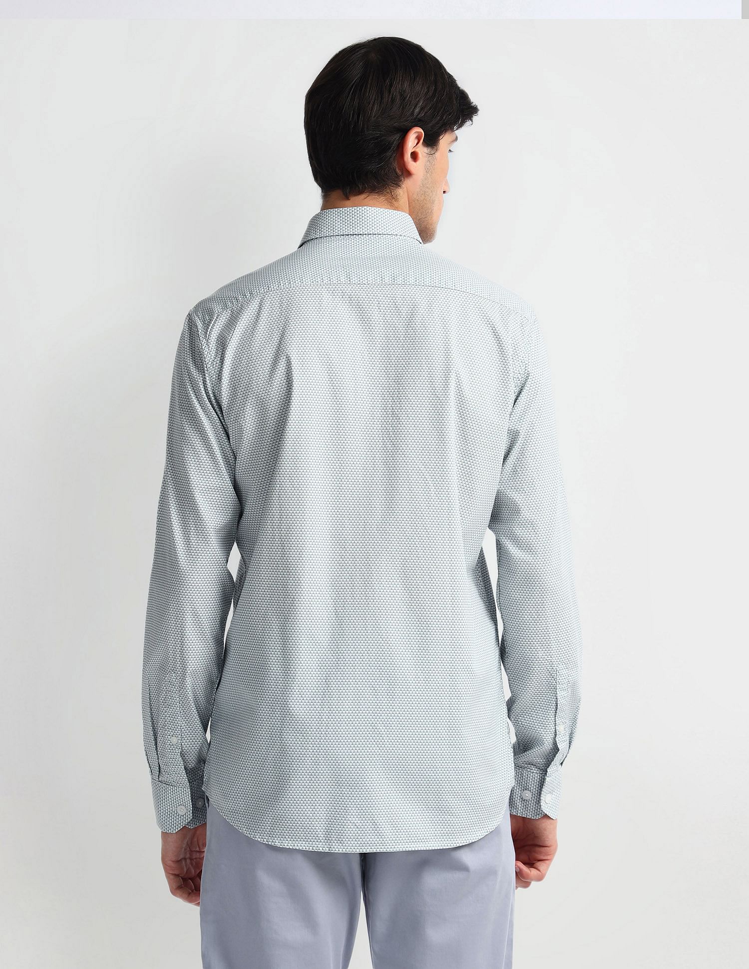 Arrow Sports Geometric Print Cotton Shirt