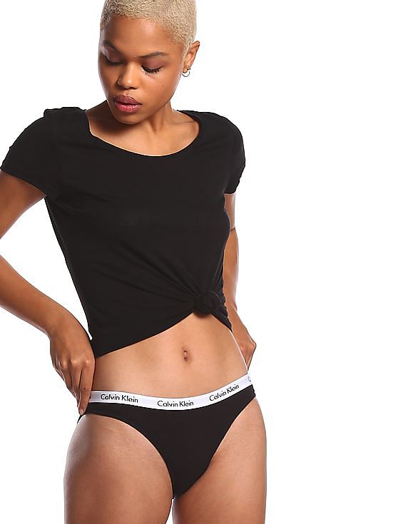 Buy Calvin Klein Underwear Women Assorted Elasticized Waist Solid Bikini  Briefs - Pack of 3 - NNNOW.com