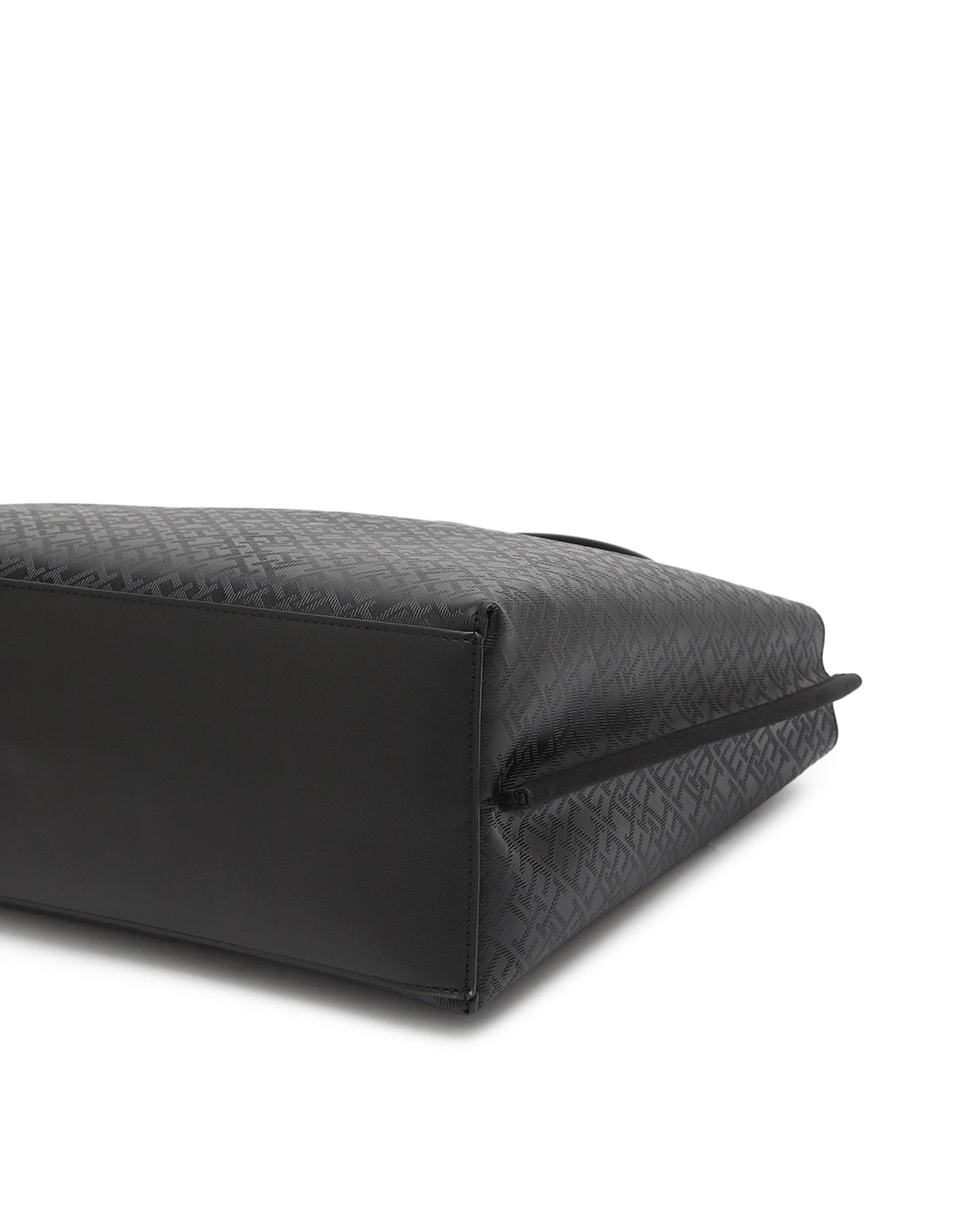 Tommy Hilfiger Logo Black Pu Handbags