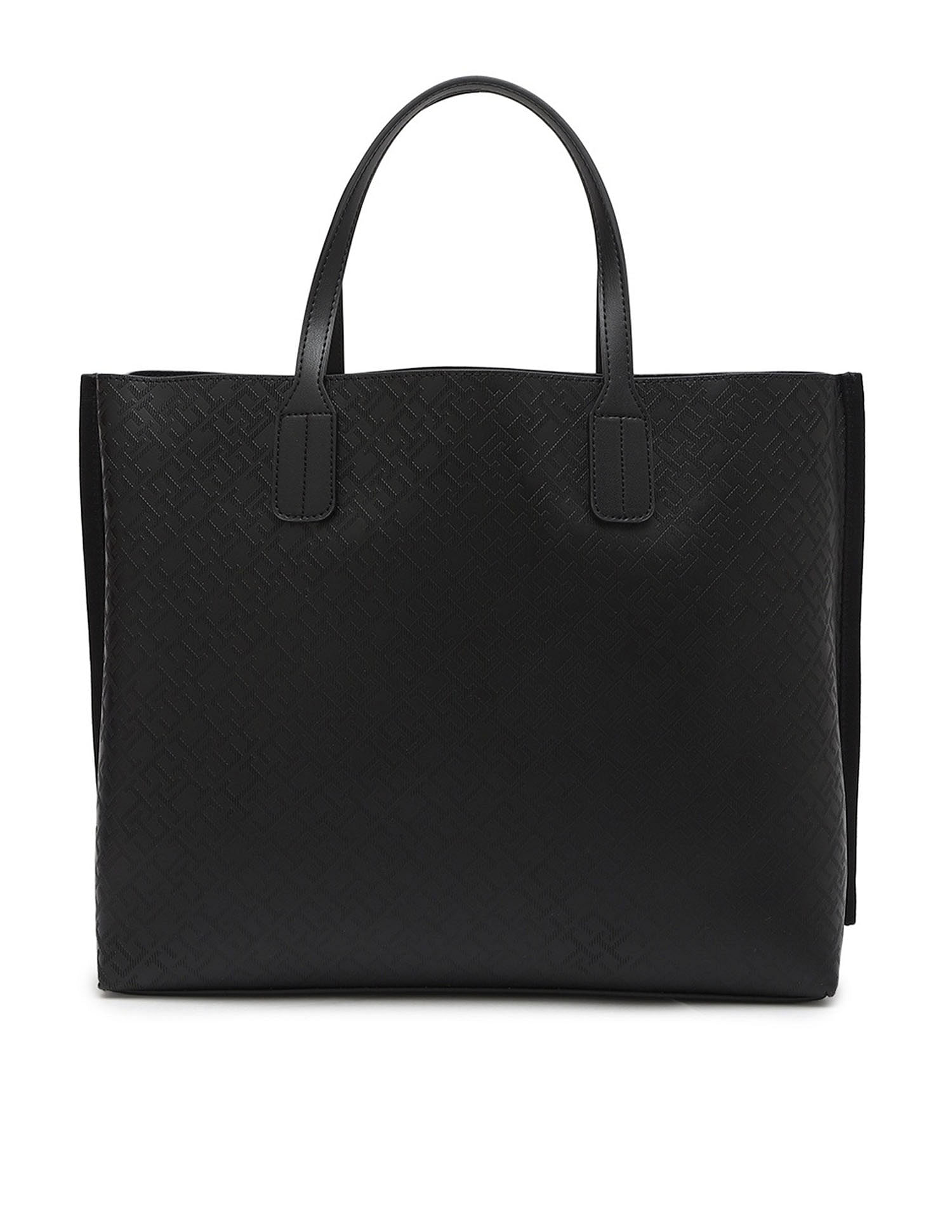 Tommy Hilfiger Logo Black Pu Handbags
