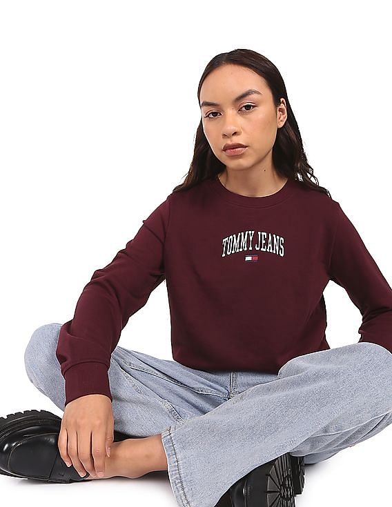 Maroon tommy hilfiger sweatshirt hotsell