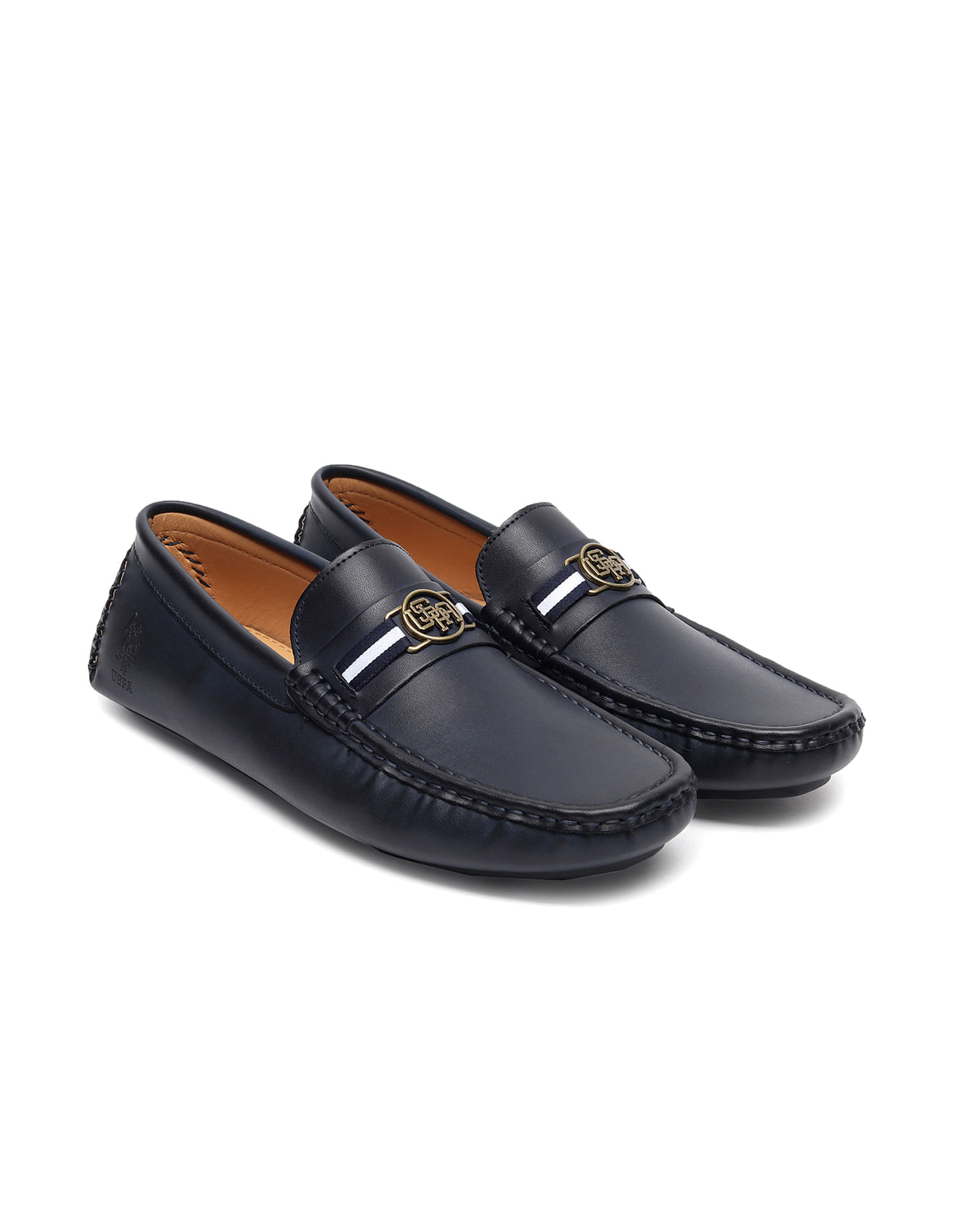 U.S. Polo Assn. Men Metallic Logo Accent Solid Fritof Loafers