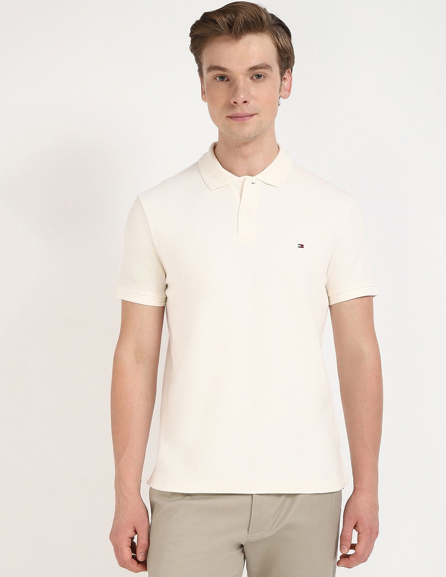 Tommy Hilfiger Solid Regular-Fit Cotton Polo Shirt