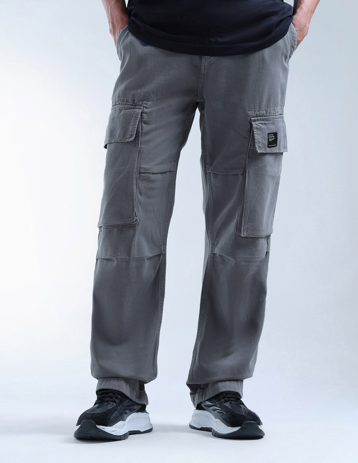 Flying Machine Cobain Loose Fit Mid Rise Cargo Jeans