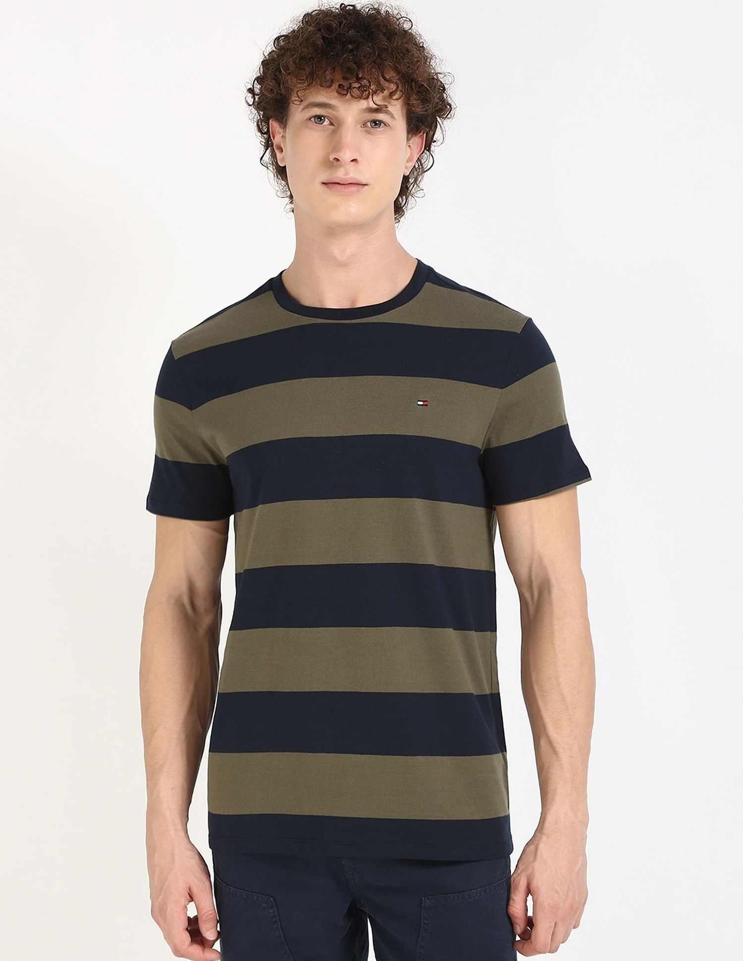 Tommy Hilfiger Striped Regular-Fit Cotton T-Shirt