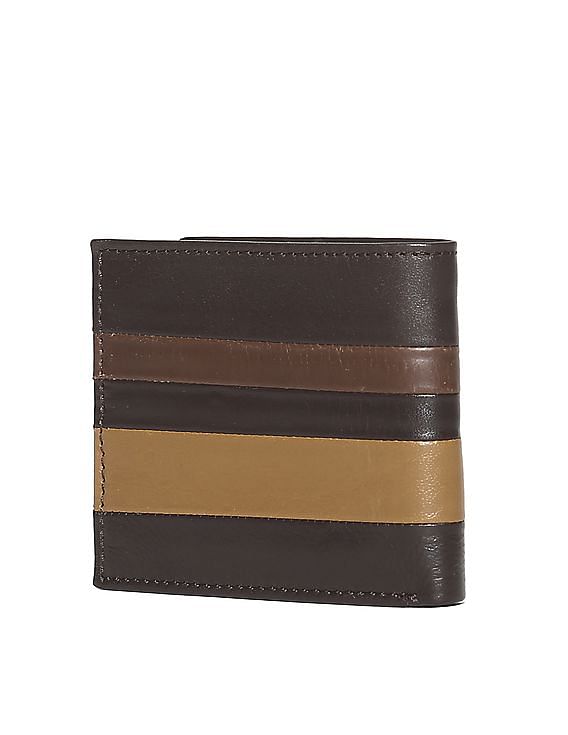 U.S. Polo Assn. Bi-Fold Striped Leather Wallet
