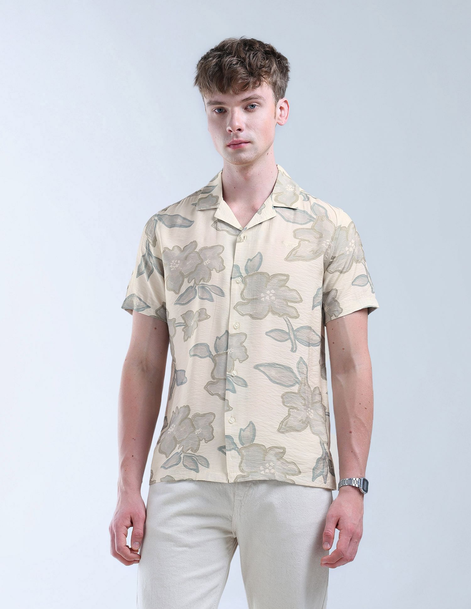 Flying Machine Floral Printed Color Of Home Shirt