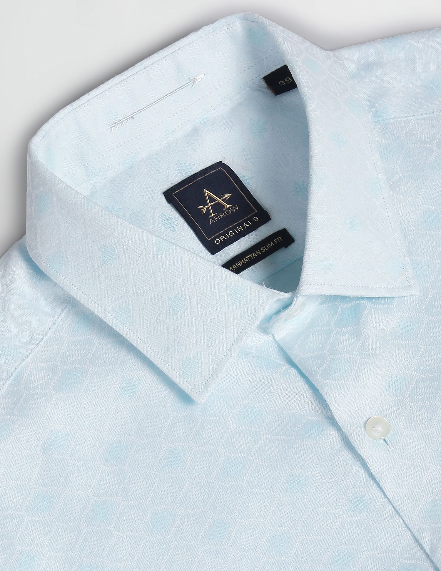 Arrow Self Design Manhattan Slim Fit Shirt