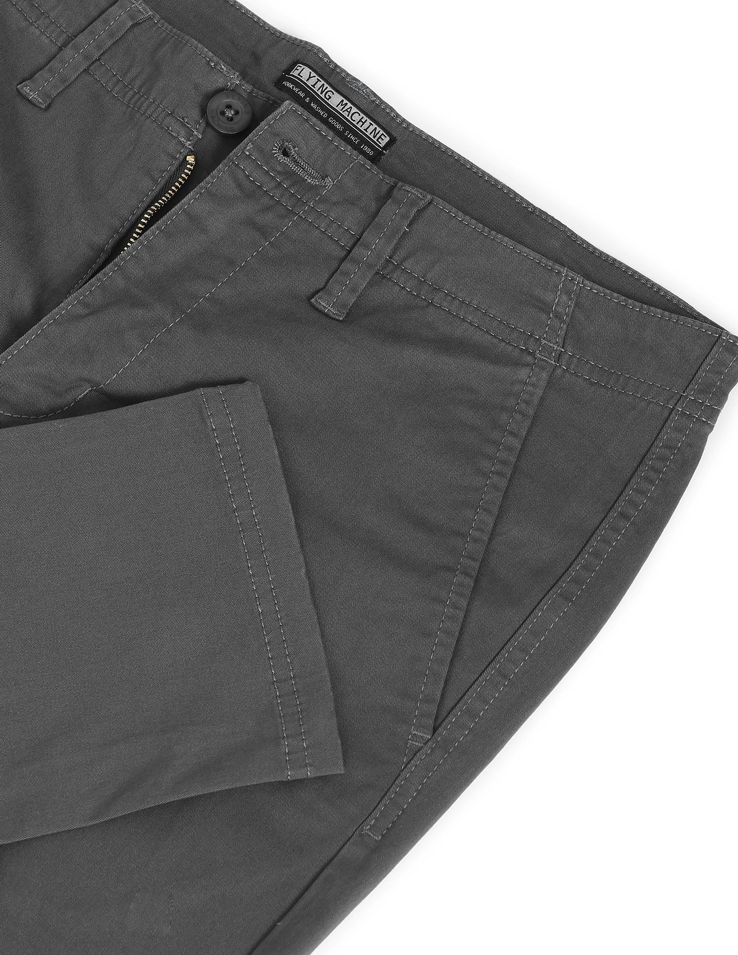 Flying Machine Mid Rise Solid Trousers