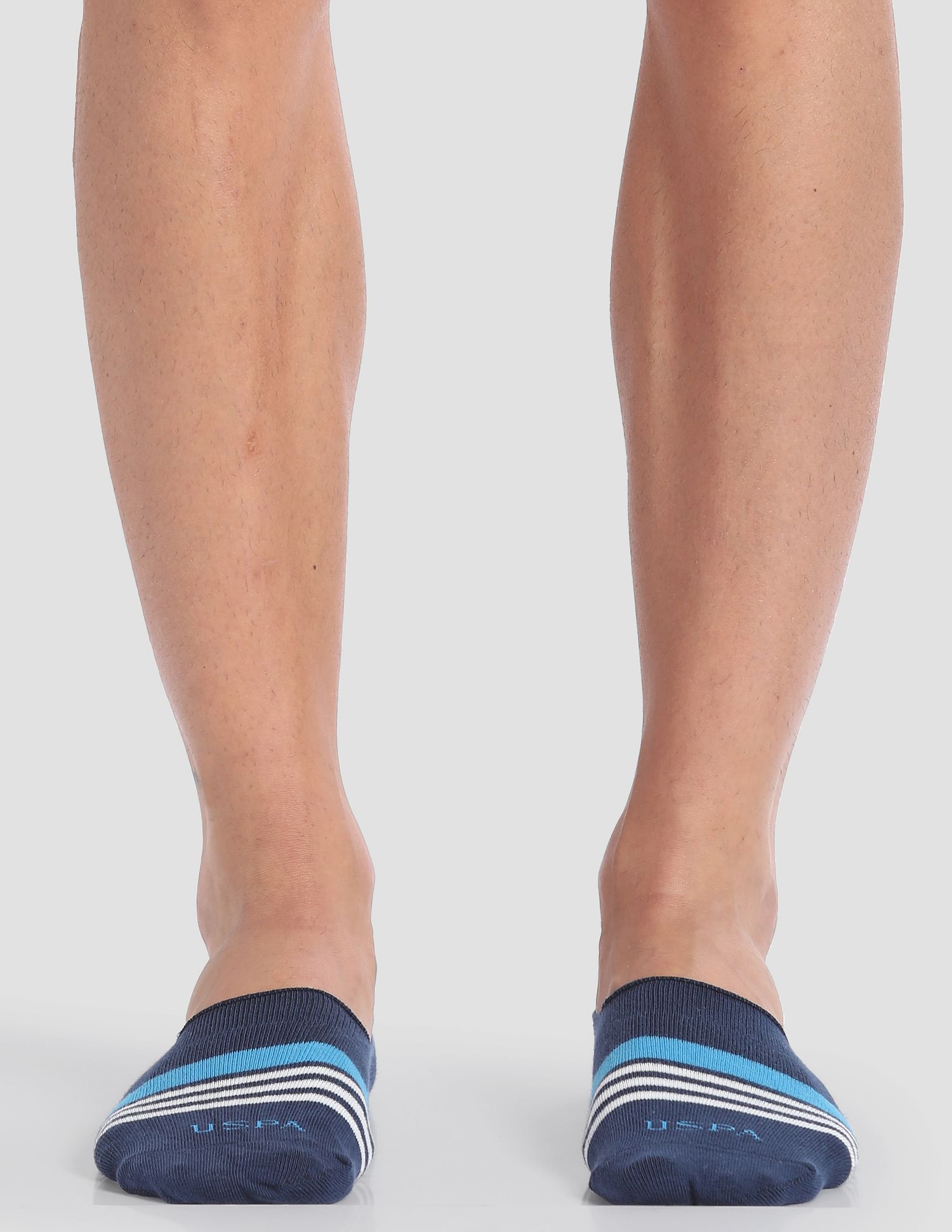 USPA Innerwear Silicone Grip No Show I646 Socks - Pack Of 3
