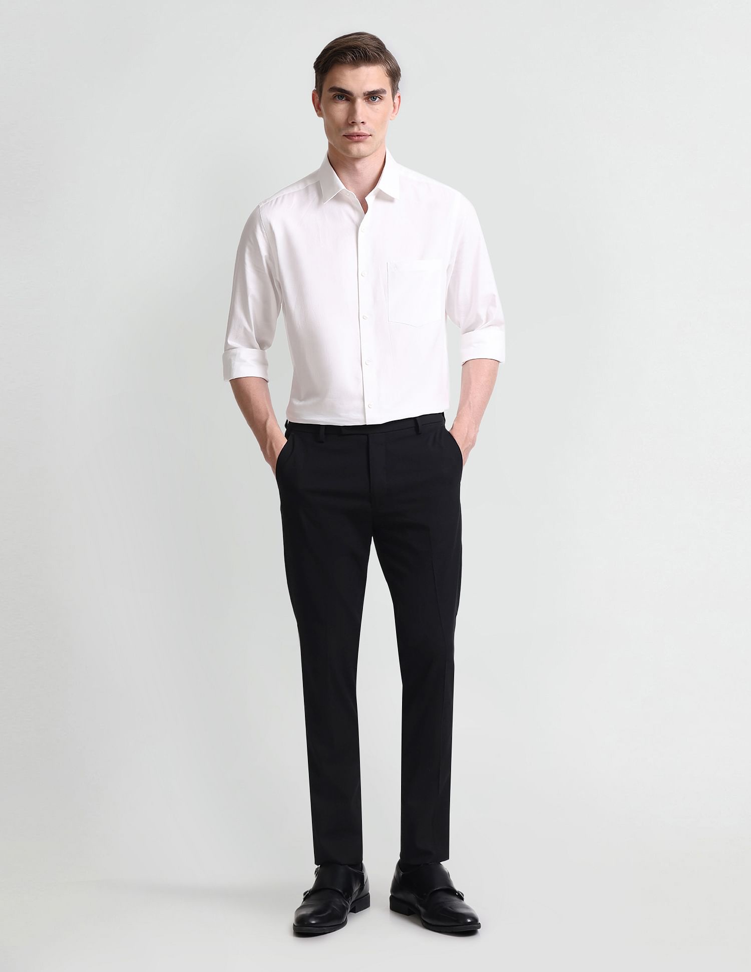 Arrow Mid Rise Slim Fit Trousers