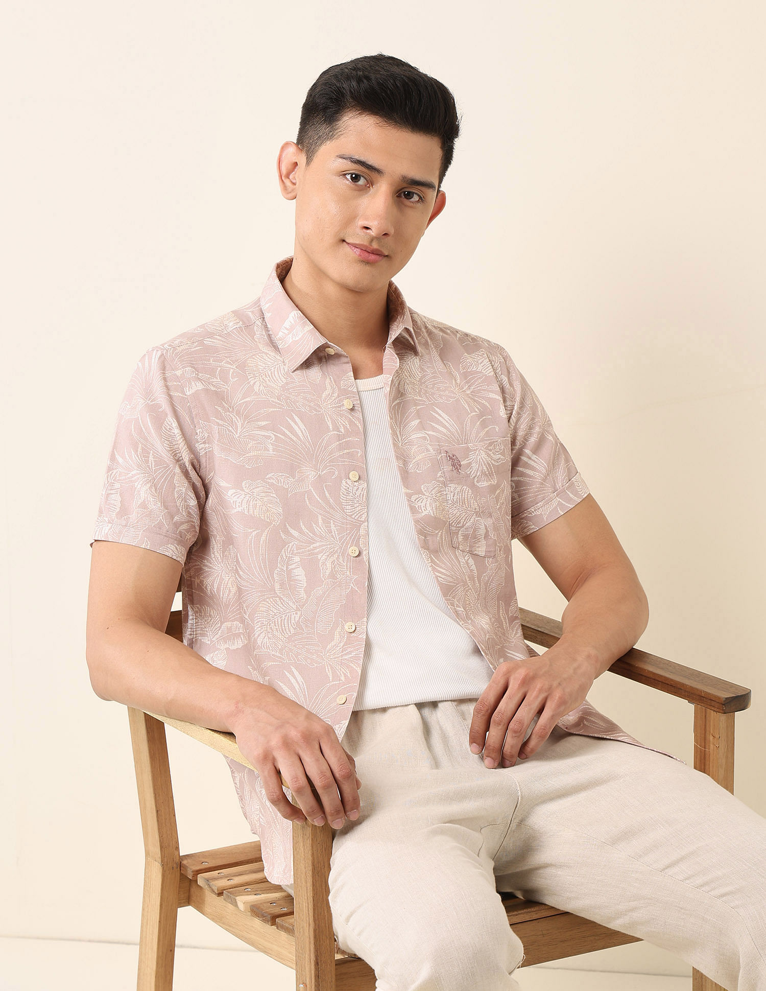U.S. Polo Assn. Tailored Fit Tropical Printed Shirt