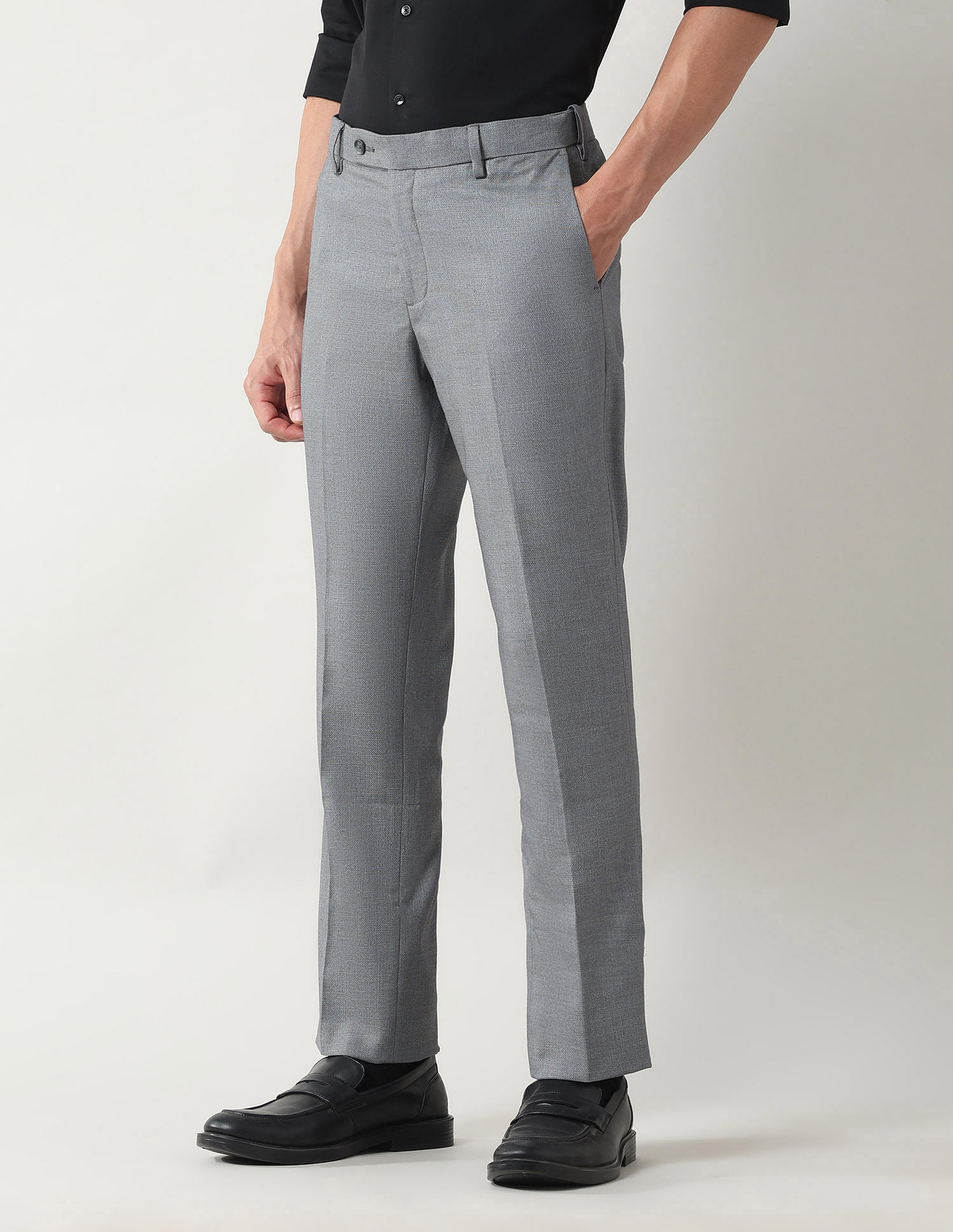 Arrow Regular Fit Textured Trousers