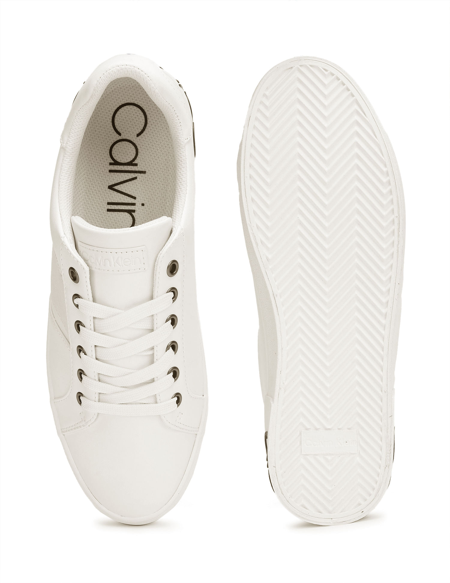 Calvin Klein Shoes Womens 9.5 Monna Casual Low Sneakers White Fabric Lace  Up