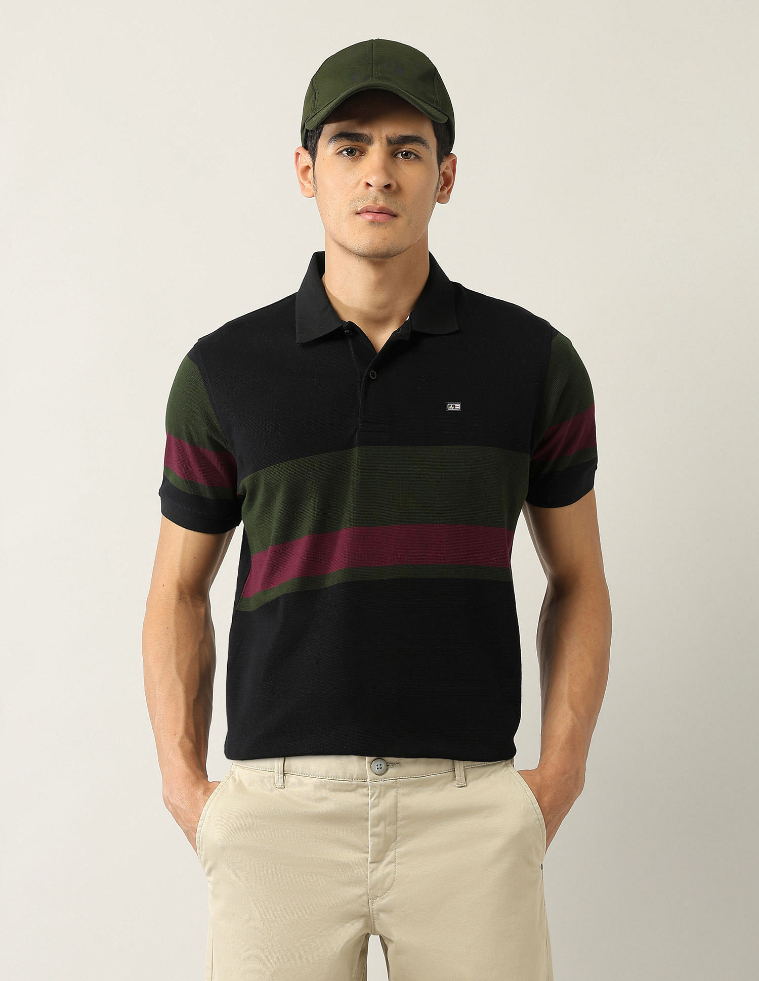 Arrow Sport Colourblocked Regular Fit Polo Shirt