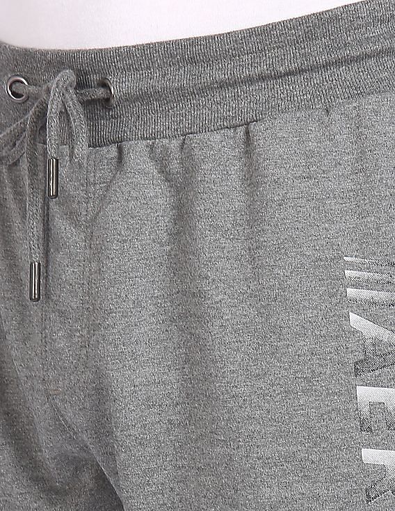 Aeropostale Men Grey Mid Rise Heathered Joggers
