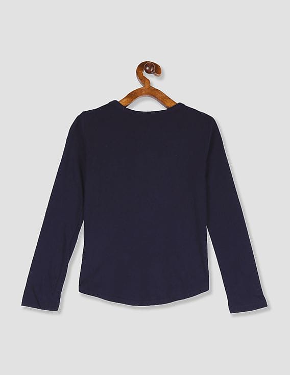 Buy GAP Girls Girls Blue Long Sleeve Flippy Sequin Logo T-Shirt
