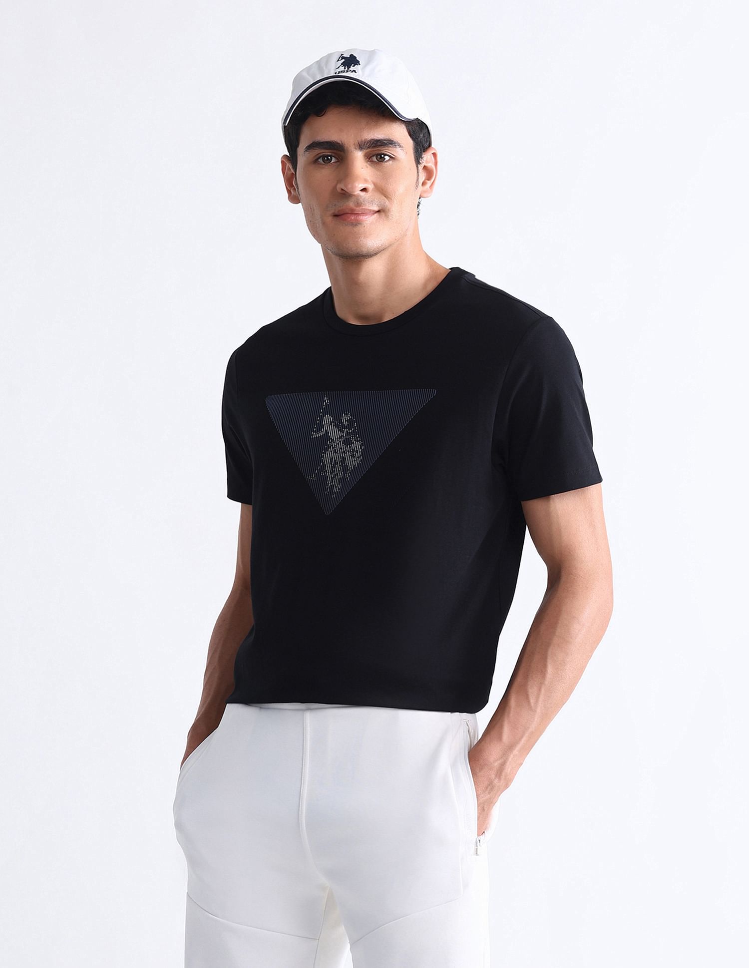 USPA Active Brand Printed Slim Fit T-Shirt