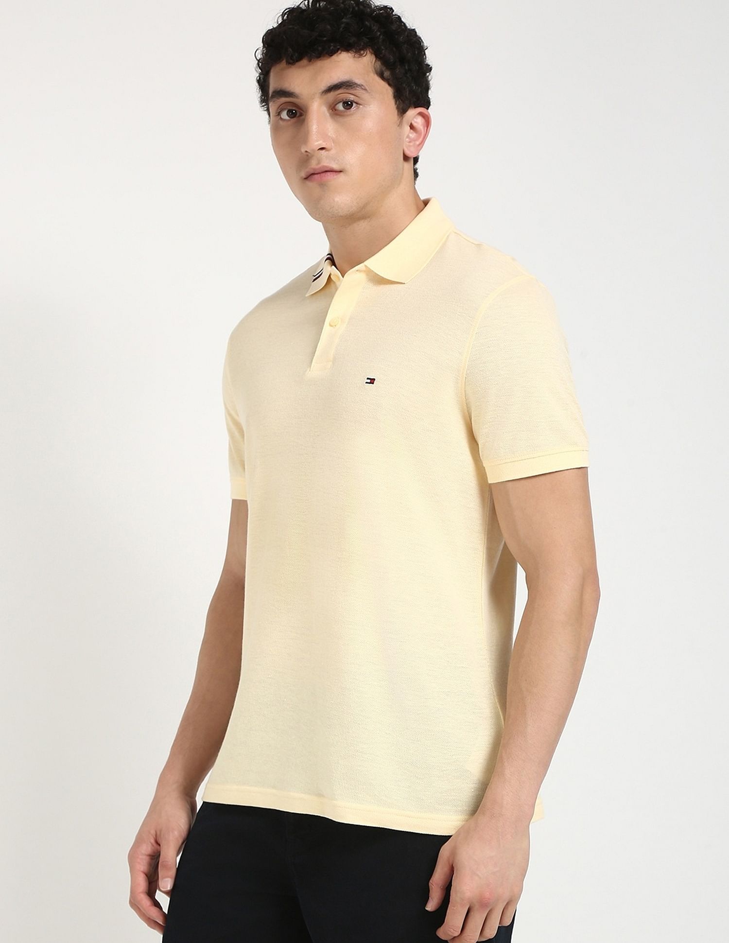 Tommy Hilfiger Solid Regular-Fit Cotton Polo Shirt