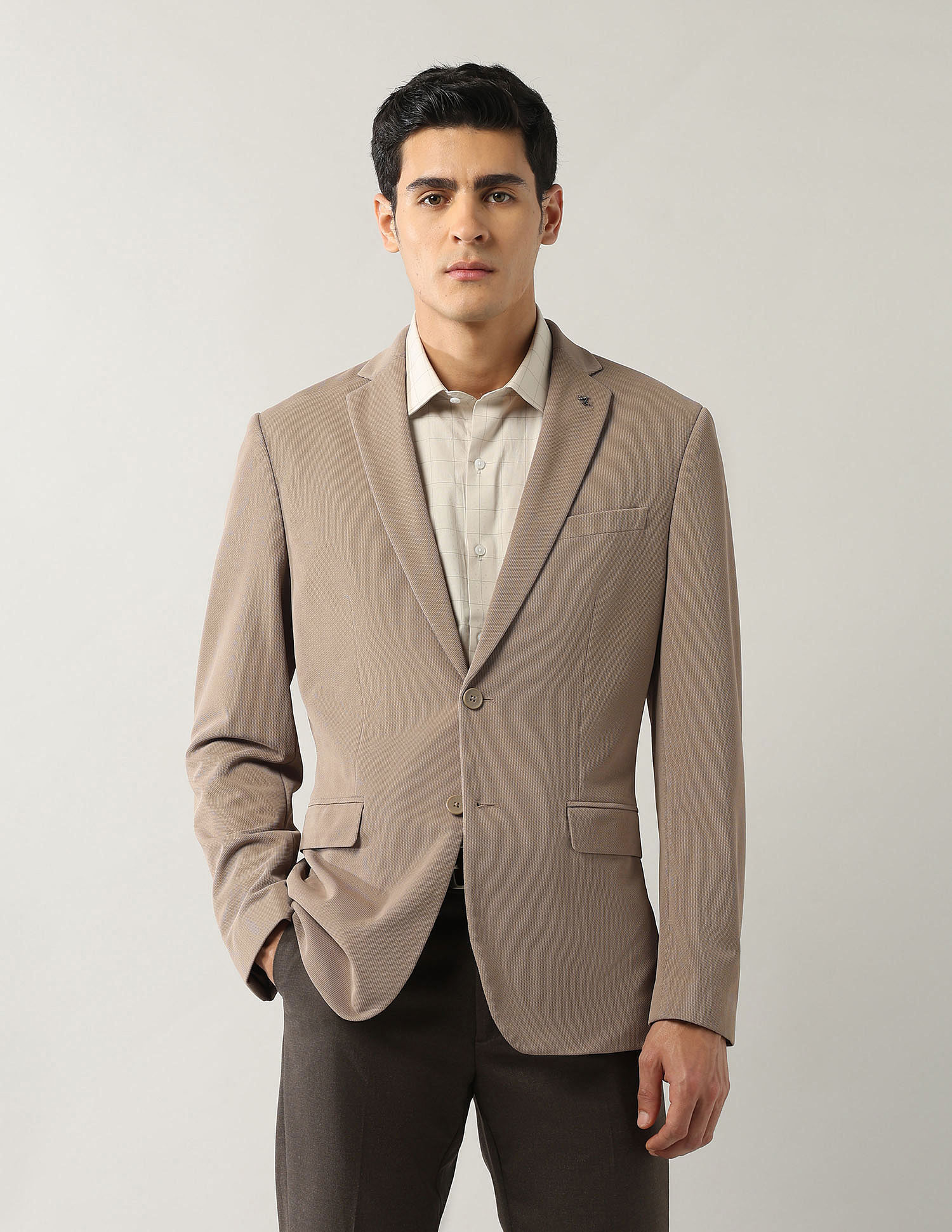 Arrow Zero Calorie Slim Fit Textured Blazer