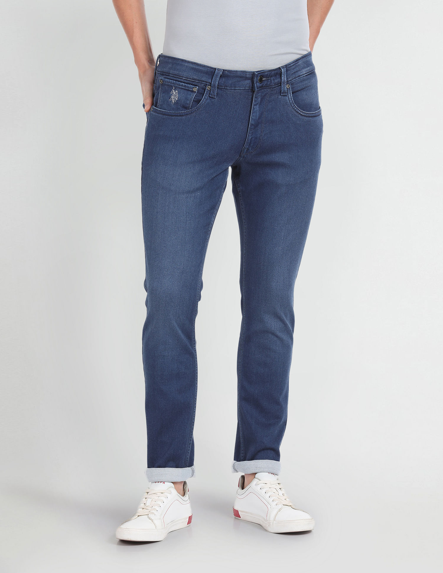 Buy U.S. Polo Assn. Denim Co. Brandon Slim Tapered Fit Blue Jeans - NNNOW. com