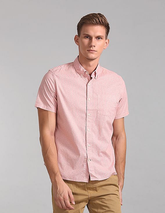 men's pink dress shirt short sleeve