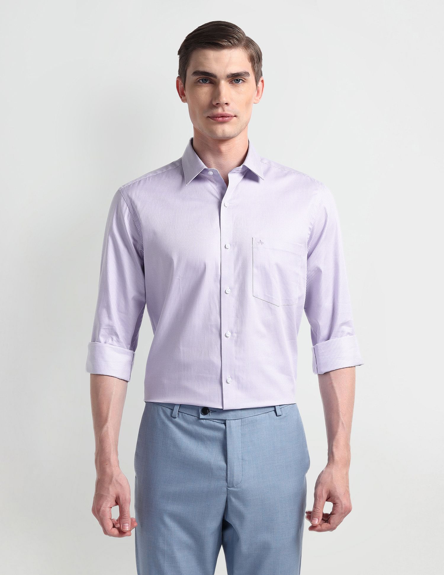 Arrow Liberty Classic Regular Micro Checked Shirt