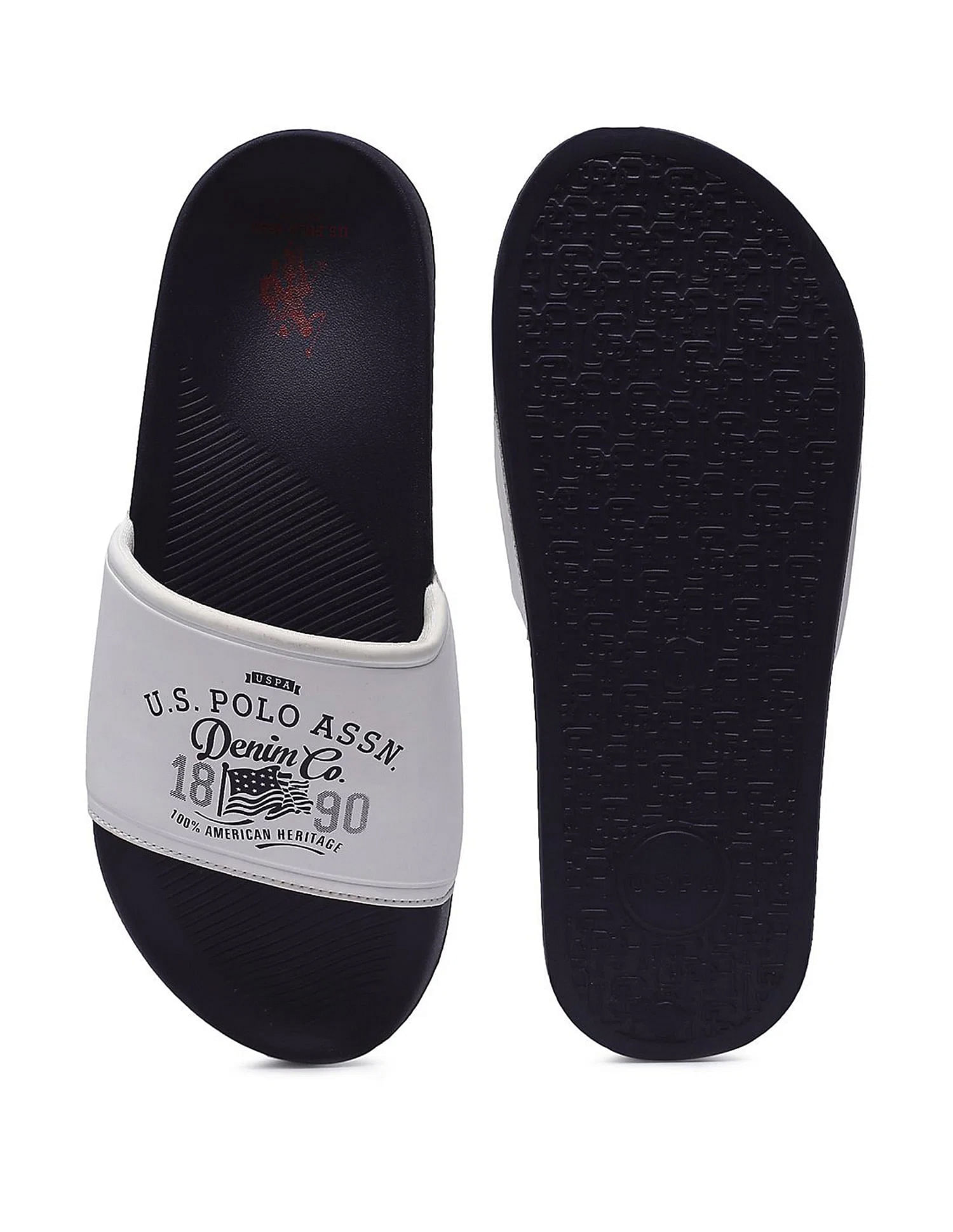 U.S. Polo Assn. Men Brand Print Toplin 4.0 Slides