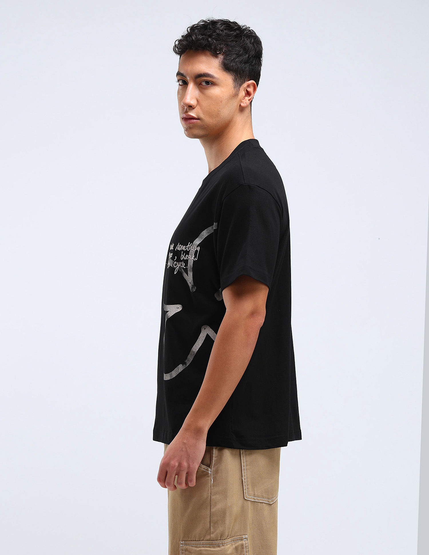 Flying Machine Abstract Print Relaxed Fit T-Shirt