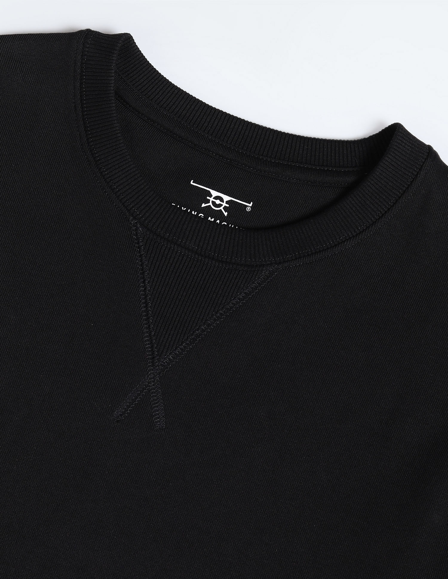 Flying Machine Crew Neck Solid Sweatshirt