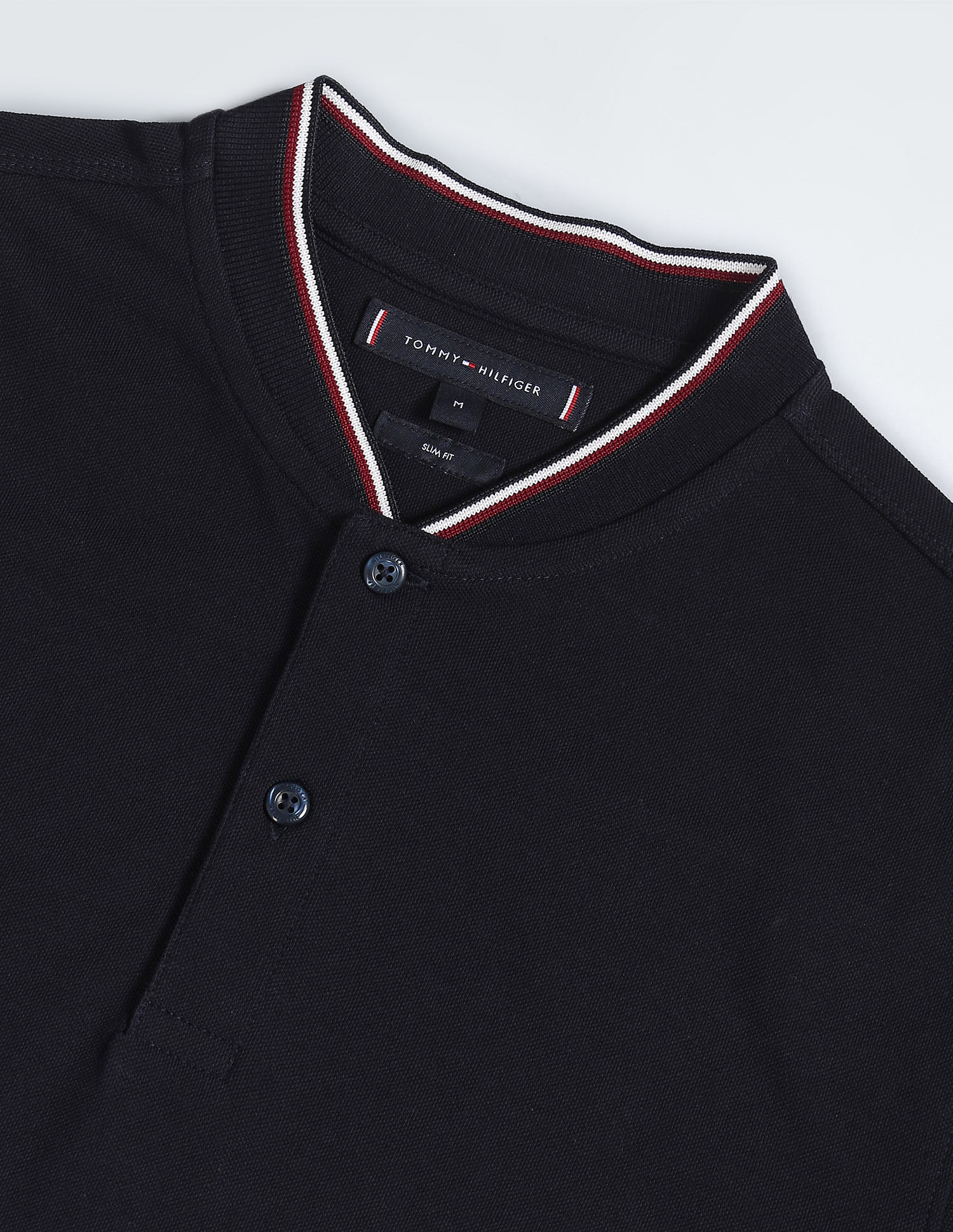 Tommy Hilfiger Signature Mandarin Collar Slim Polo Shirt