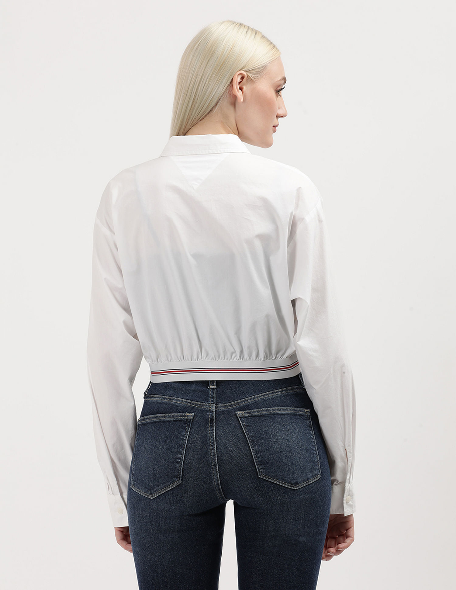 Tommy Hilfiger Crop Logo Taping Cotton Shirt