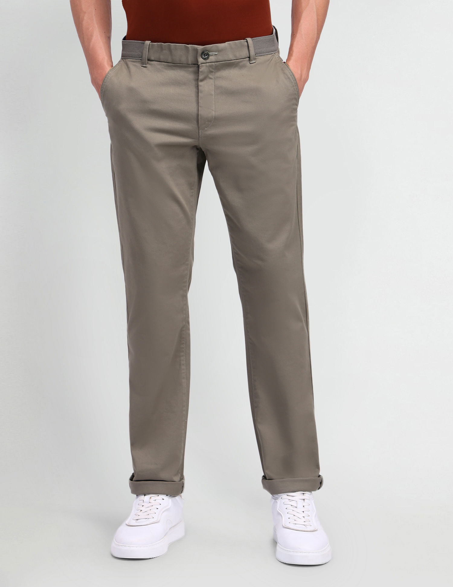 Arrow Sport Regular Fit Mid Rise Trousers