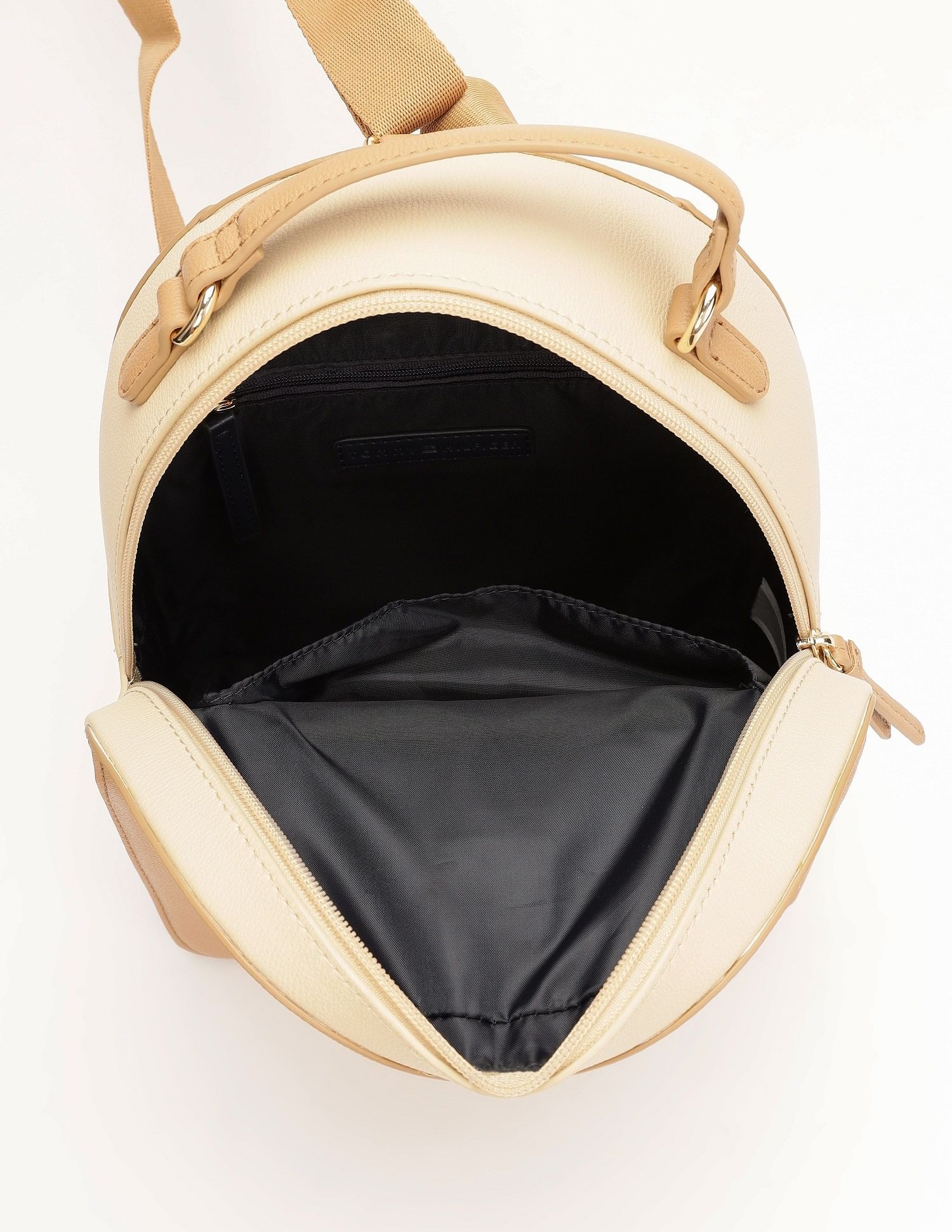 Tommy Hilfiger Colorblock Beige Cotton Backpack