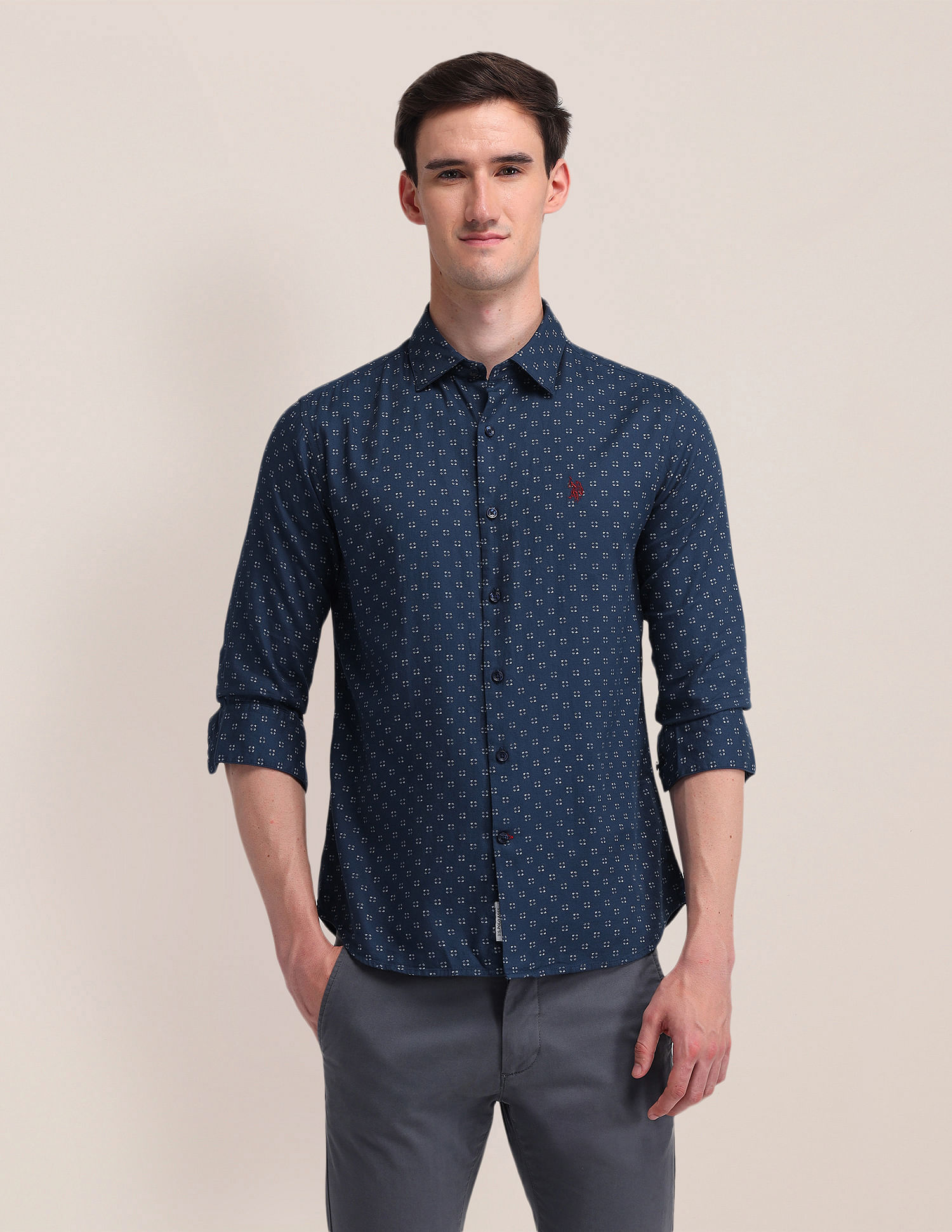 U.S. Polo Assn. Denim Co. Printed Dobby Weave Shirt