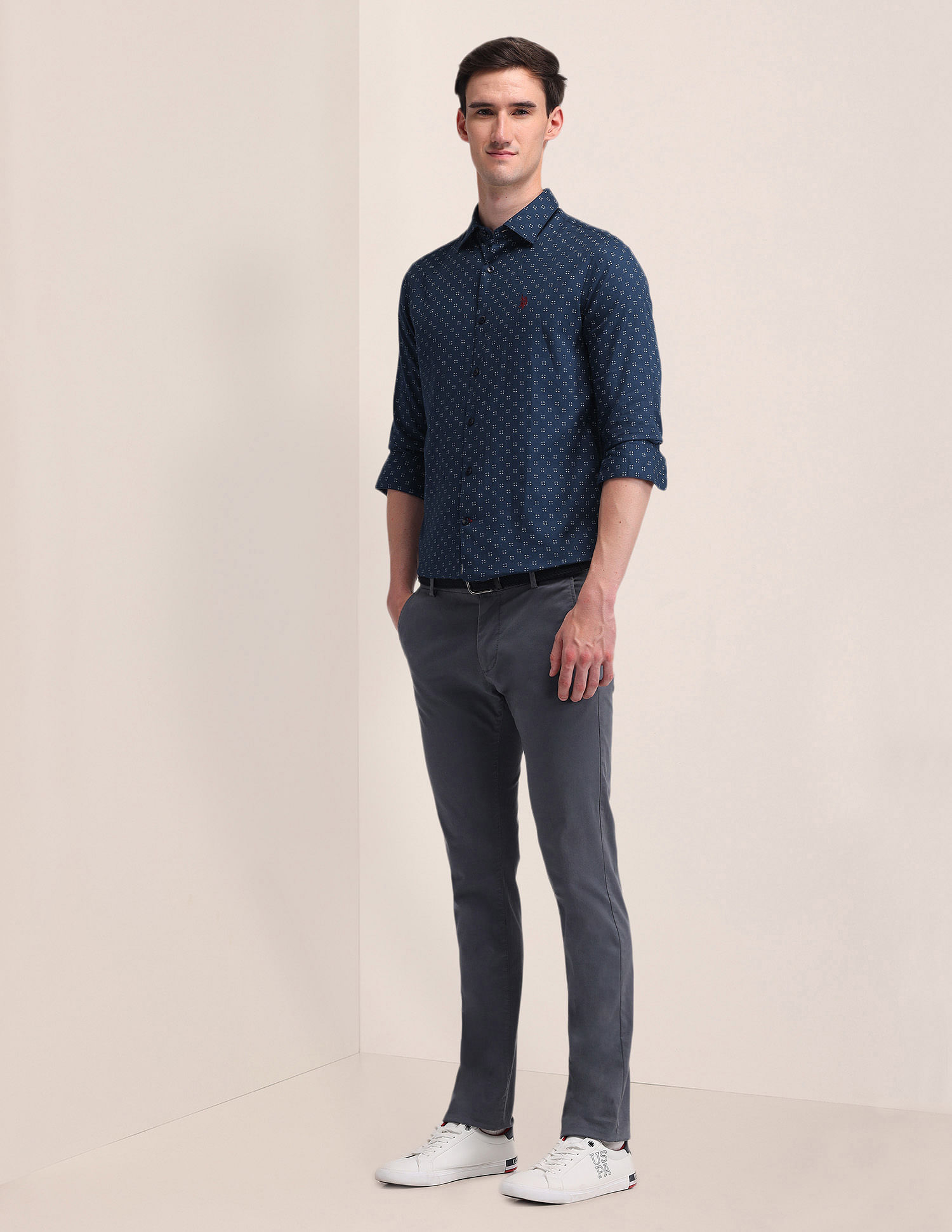 U.S. Polo Assn. Denim Co. Printed Dobby Weave Shirt