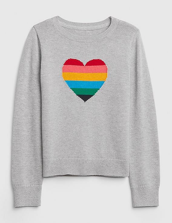 Gap rainbow on sale heart sweater