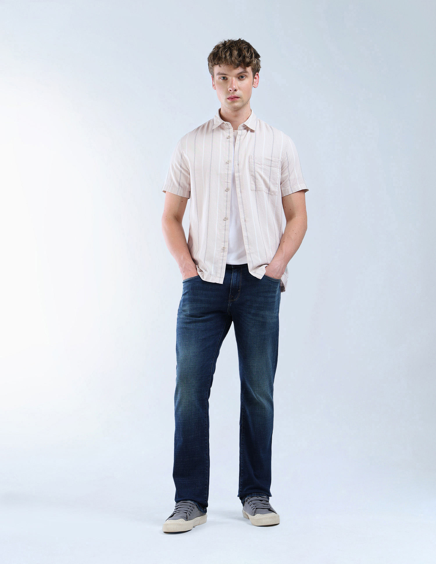 Flying Machine Essentials Vertical Striped Shirt