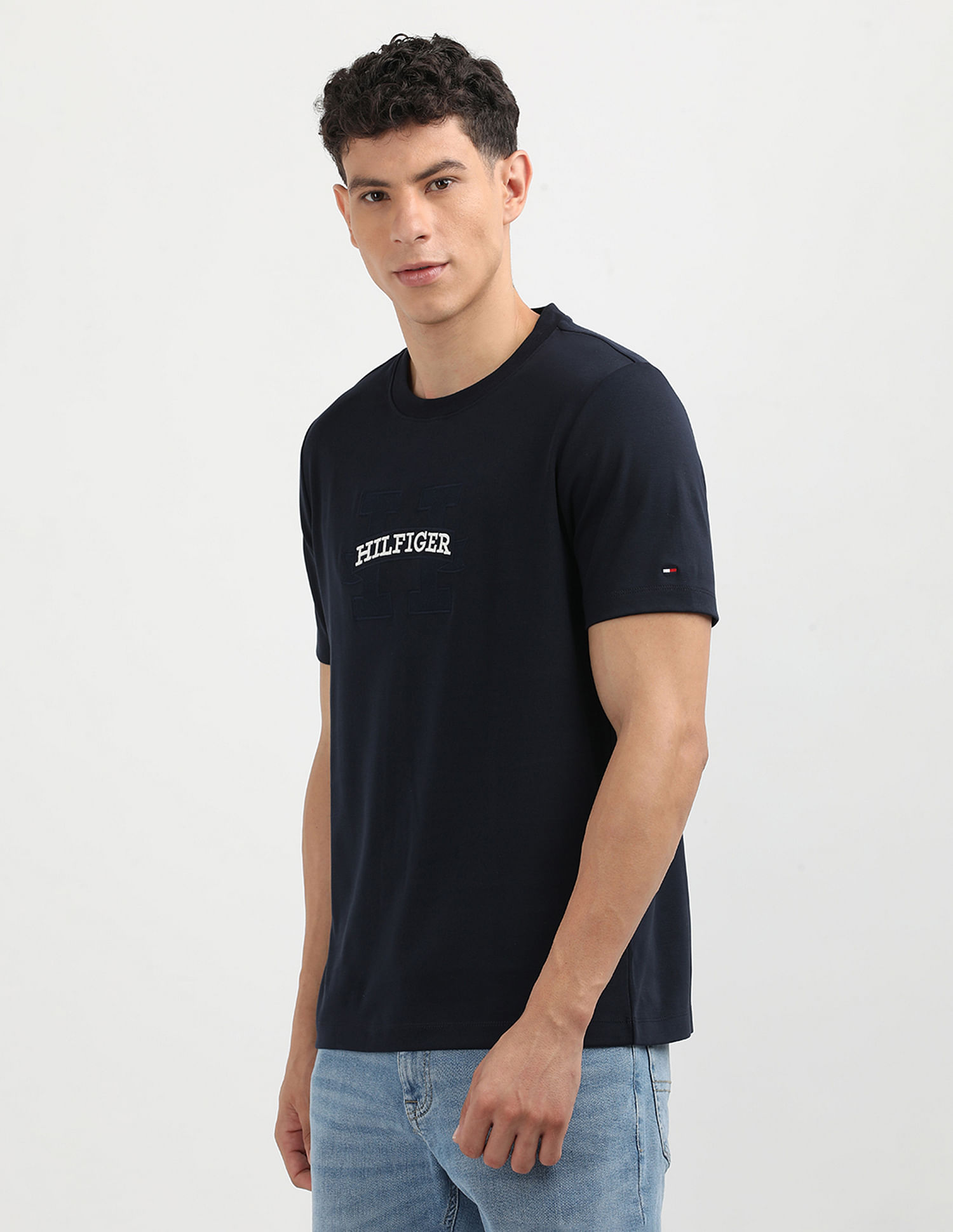 Tommy Hilfiger Round Neck Scroll Graphic T-Shirt