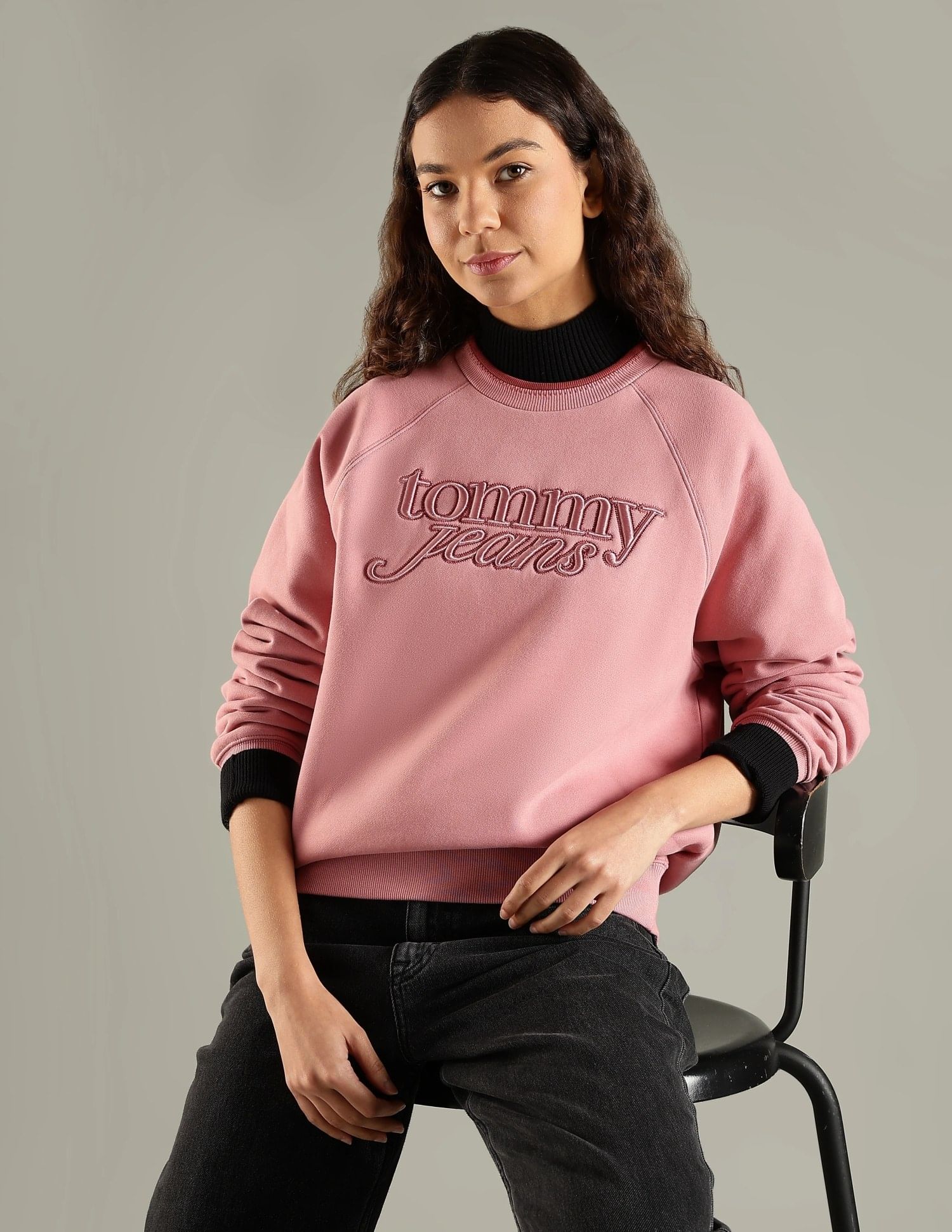 Buy Tommy Hilfiger Relaxed Fit Cotton Crew Neck Sweatshirt