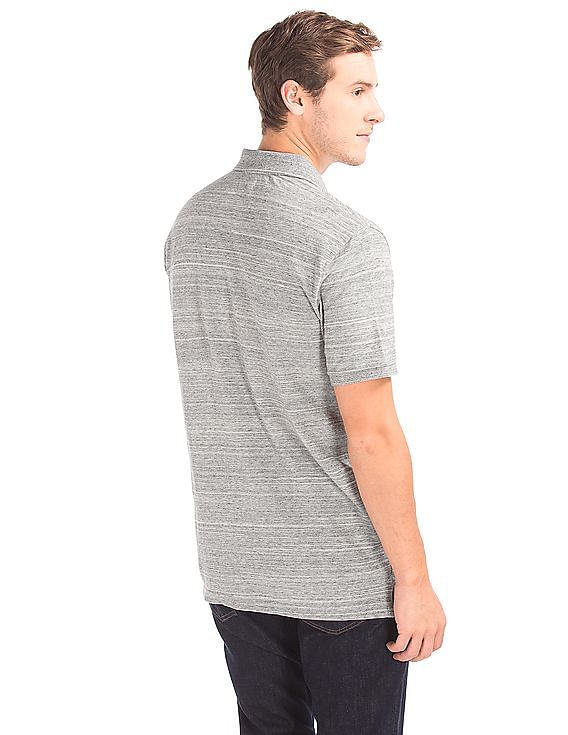 GAP Men Grey Space Dye Pique Polo