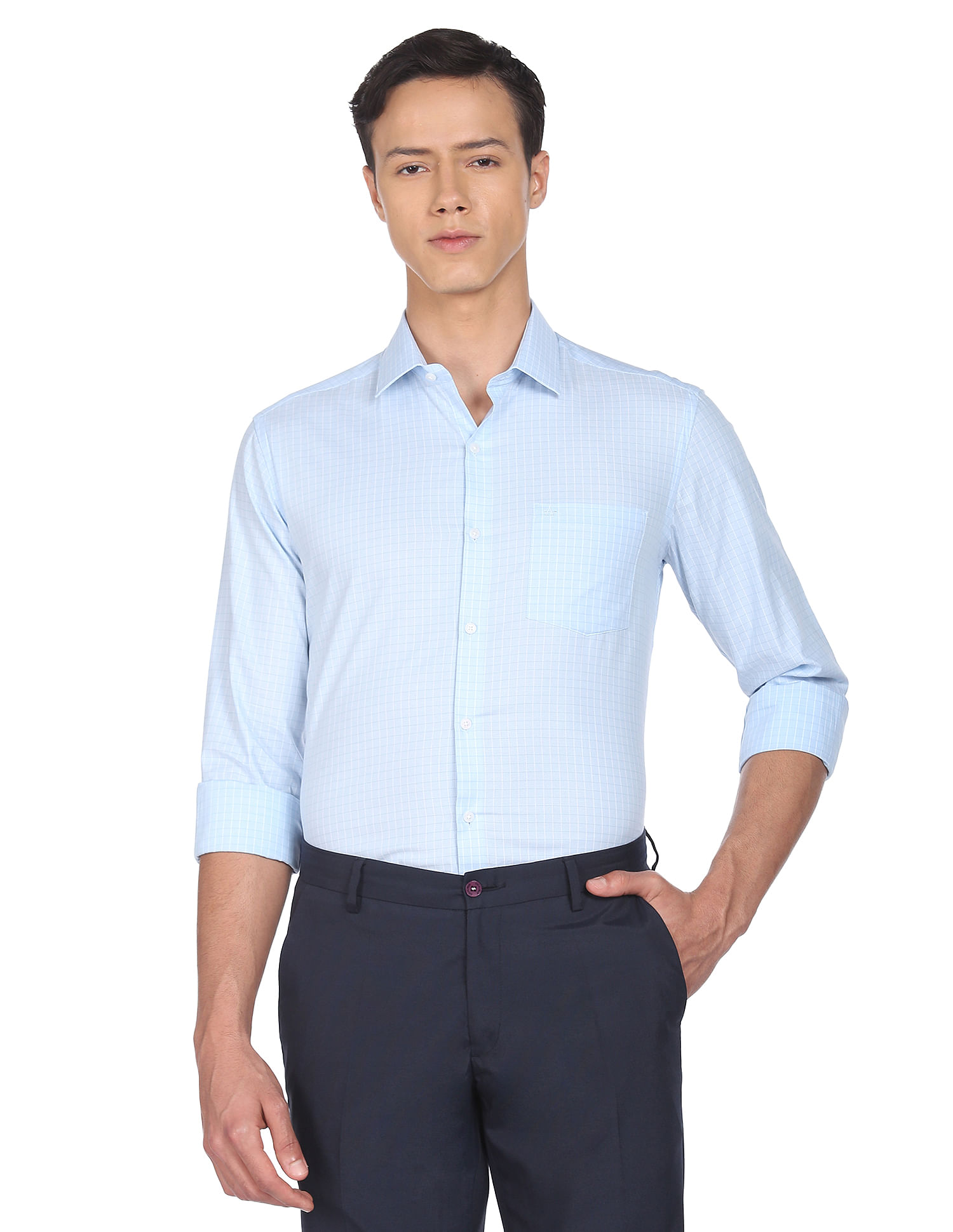 Arrow Manhattan Slim Fit Grid Tattersall Check Shirt