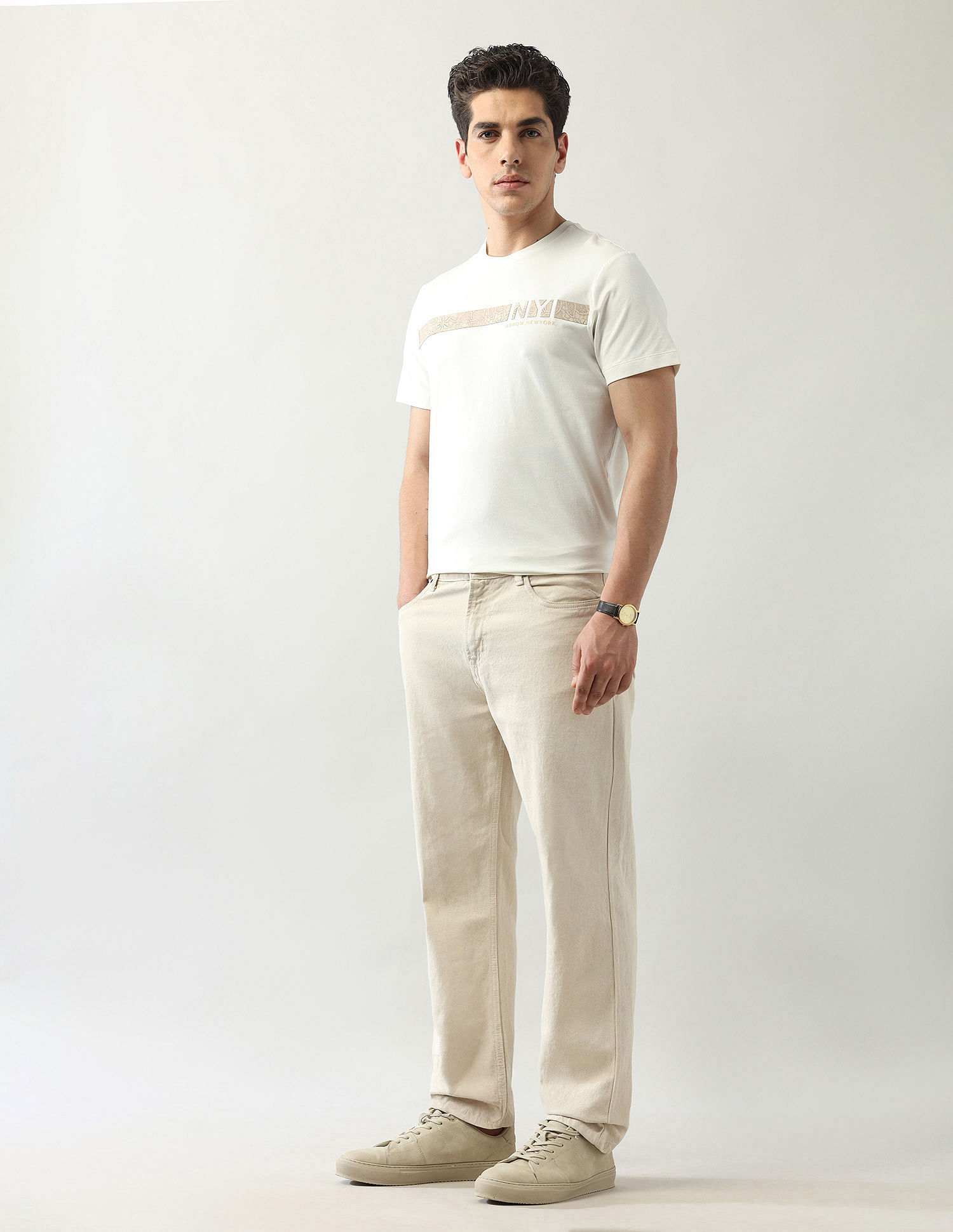 Arrow Newyork Floral Printed Regular Fit T-Shirt