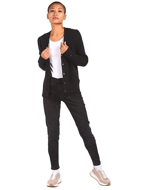 Buy Tommy Hilfiger Women Black Mid Rise 