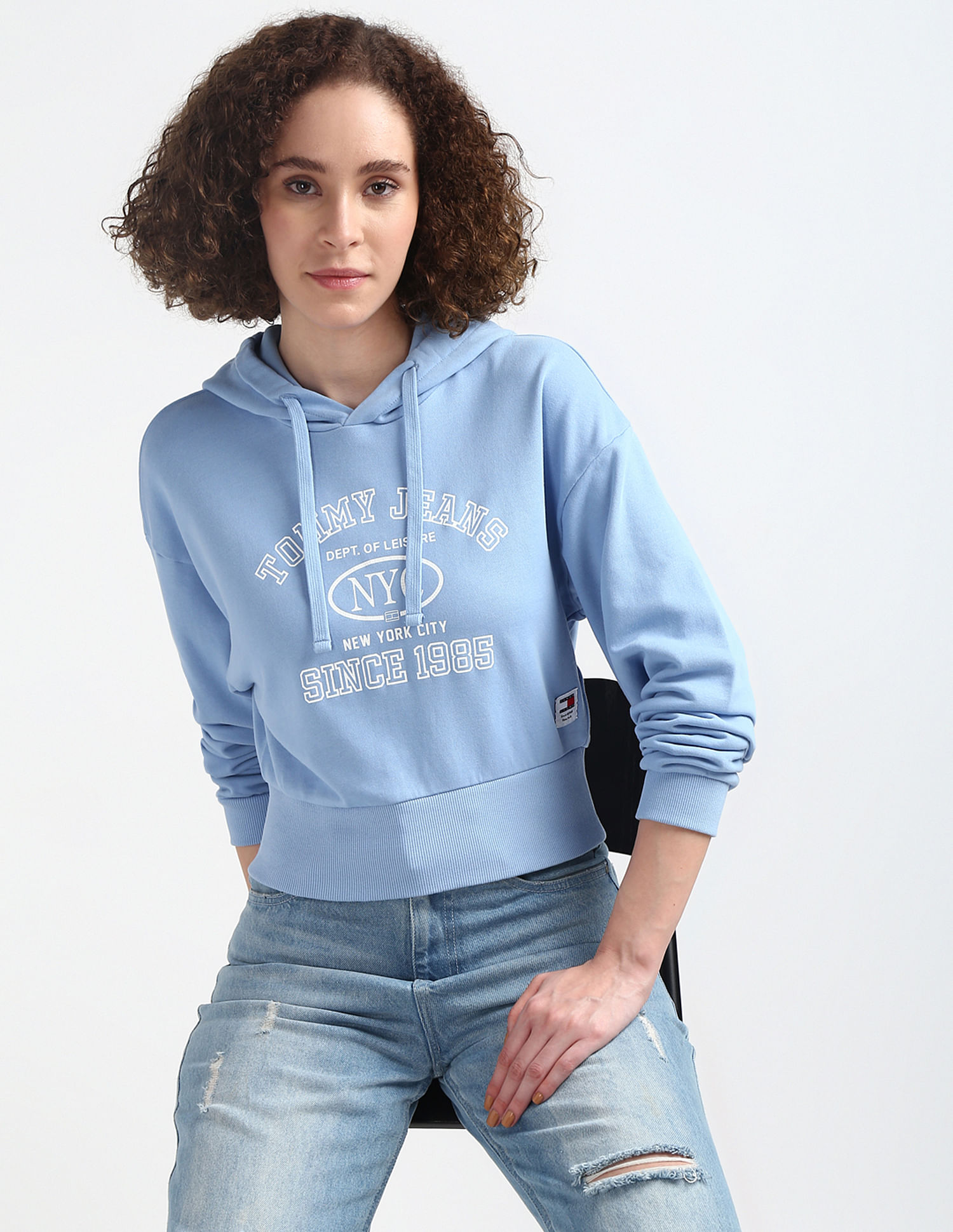 Buy Tommy Hilfiger Cropped Varsity Hooded Sweatshirt - NNNOW.com