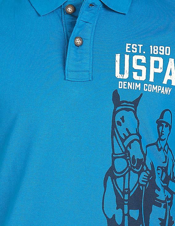 U.S. Polo Assn. Denim Co. Brand Print Pique Polo Shirt